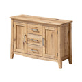 Buffet en bois naturel avec 3 tiroirs et 2 portes