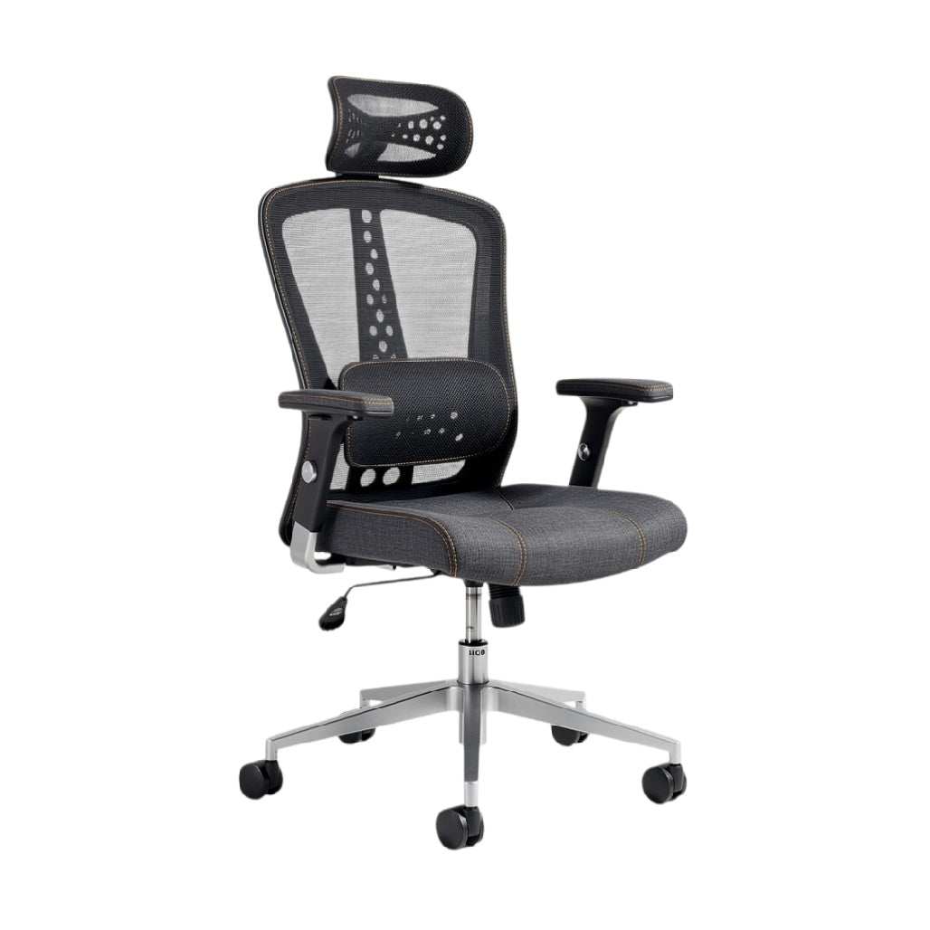 Chaise de bureau ergonomique en maille avec appuie-tête ajustable
