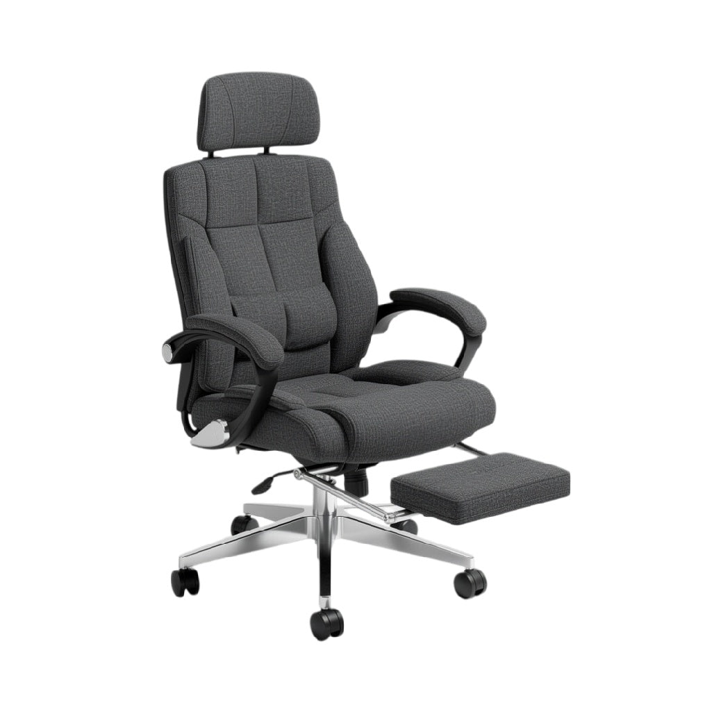 Chaise de bureau ergonomique avec repose-pieds et accoudoirs réglables